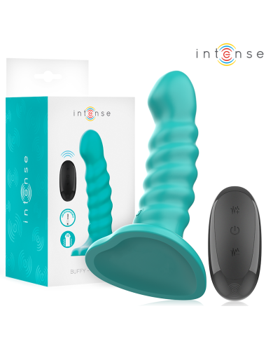 INTENSE - BUFFY VIBRADOR TALLA S DISEÑO EN ESPIRAL 10 VIBRACIONES AZUL CONTROL REMOTO