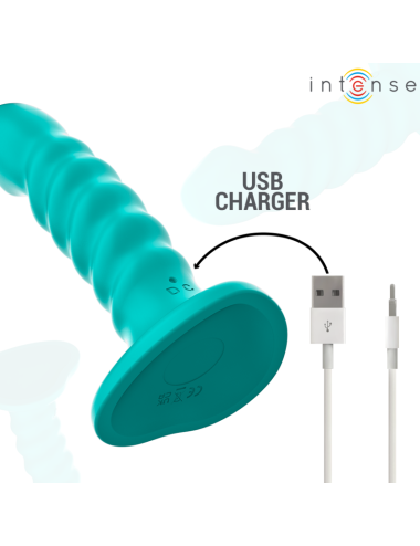 INTENSE - BUFFY VIBRADOR TALLA S DISEÑO EN ESPIRAL 10 VIBRACIONES AZUL CONTROL REMOTO