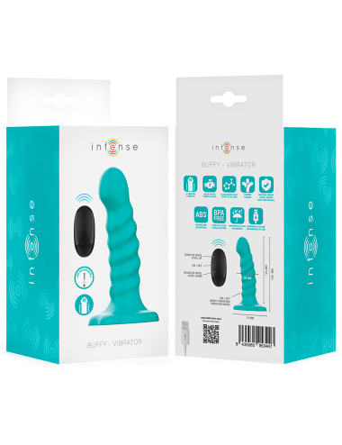 INTENSE - BUFFY VIBRADOR TALLA S DISEÑO EN ESPIRAL 10 VIBRACIONES AZUL CONTROL REMOTO