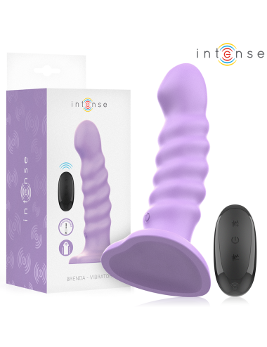 INTENSE - BRENDA VIBRADOR TALLA M DISEÑO EN ESPIRAL 10 VIBRACIONES MORADO CONTROL REMOTO