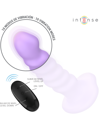 INTENSE - BRENDA VIBRADOR TALLA M DISEÑO EN ESPIRAL 10 VIBRACIONES MORADO CONTROL REMOTO
