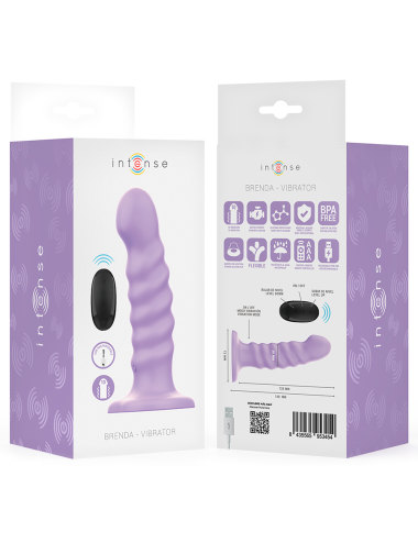 INTENSE - BRENDA VIBRADOR TALLA M DISEÑO EN ESPIRAL 10 VIBRACIONES MORADO CONTROL REMOTO