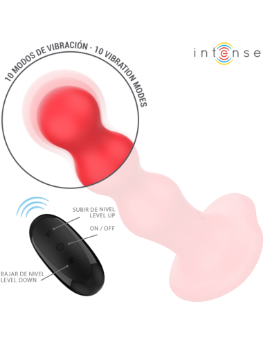 INTENSE - CODY VIBRADOR CON VENTOSA ROJO CONTROL REMOTO