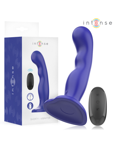 INTENSE - SHORTY VIBRADOR CON VENTOSA AZUL CONTROL REMOTO