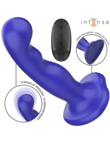 INTENSE - SHORTY VIBRADOR CON VENTOSA AZUL CONTROL REMOTO