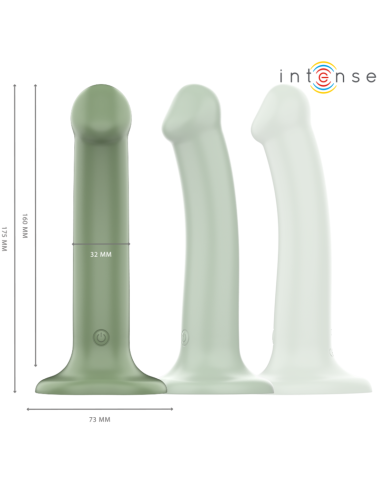INTENSE - BECCA VIBRADOR CON VENTOSA 10 VIBRACIONES VERDE CONTROL REMOTO