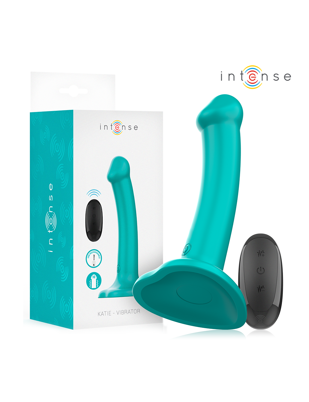 INTENSE - KATIE VIBRADOR CON VENTOSA 10 VIBRACIONES AZUL OSCURO CONTROL REMOTO