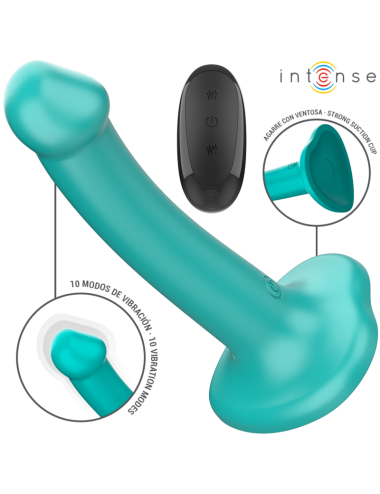 INTENSE - KATIE VIBRADOR CON VENTOSA 10 VIBRACIONES AZUL OSCURO CONTROL REMOTO