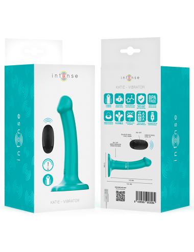INTENSE - KATIE VIBRADOR CON VENTOSA 10 VIBRACIONES AZUL OSCURO CONTROL REMOTO