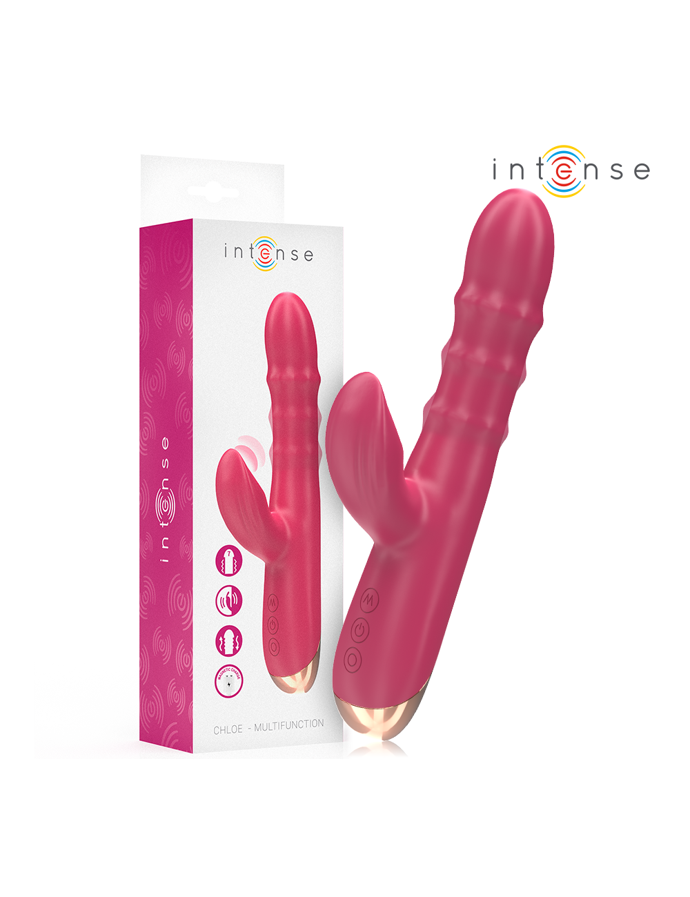 INTENSE - CHLOE VIBRADOR MULTIFUNCIÓN 3 EN 1 ROJO