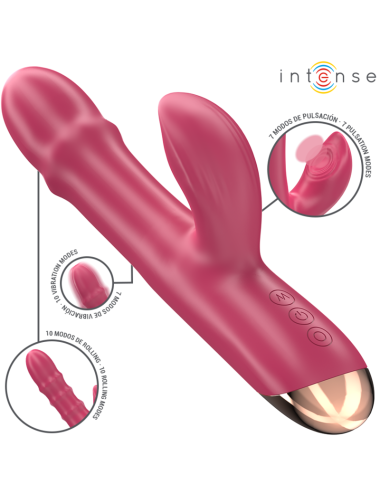 INTENSE - CHLOE VIBRADOR MULTIFUNCIÓN 3 EN 1 ROJO