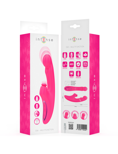 INTENSE - EMI VIBRADOR 13,5 CM MULTIFUNCIÓN 3 EN 1 10 VIBRACIONES ROSA