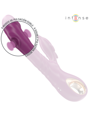 INTENSE - HALLE VIBRADOR MULTIFUNCIÓN CON LENGUA ESTIMULADORA EN FORMA DE DELFÍN MORADO
