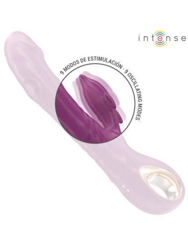 INTENSE - HALLE VIBRADOR MULTIFUNCIÓN CON LENGUA ESTIMULADORA EN FORMA DE DELFÍN MORADO