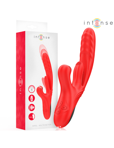 INTENSE - KAROL VIBRADOR MULTIFUNCIÓN EMPUJE & ESTIMULACIÓN & ONDAS ESTIMULADORAS ROJO