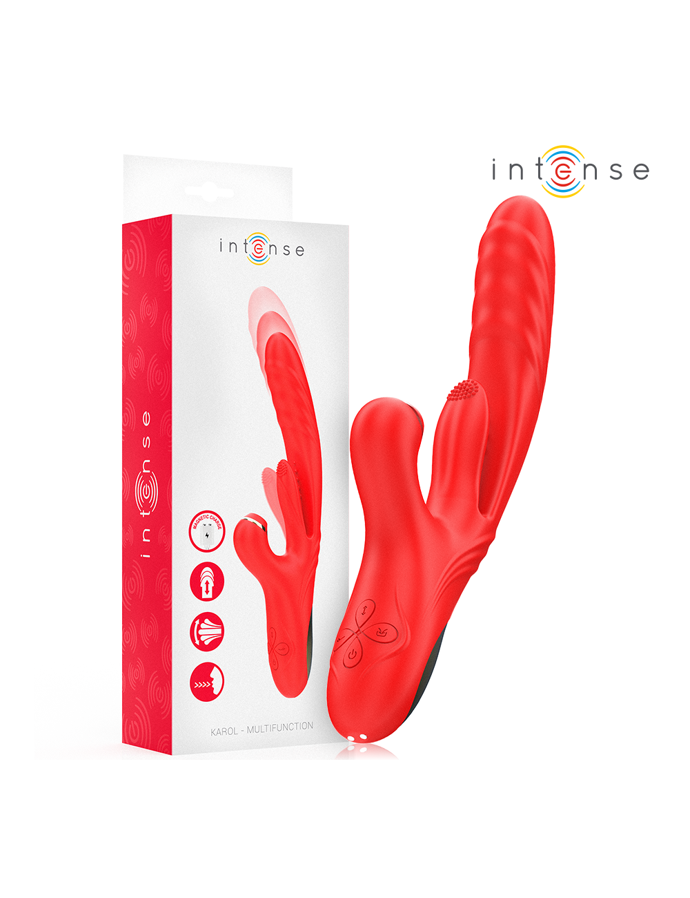 INTENSE - KAROL VIBRADOR MULTIFUNCIÓN EMPUJE & ESTIMULACIÓN & ONDAS ESTIMULADORAS ROJO INTENSE - KAROL VIBRADOR MULTIFUNCIÓN EMPUJE & ESTIMULACIÓN & ONDAS ESTIMULADORAS ROJO