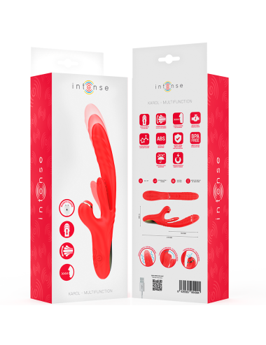 INTENSE - KAROL VIBRADOR MULTIFUNCIÓN EMPUJE & ESTIMULACIÓN & ONDAS ESTIMULADORAS ROJO