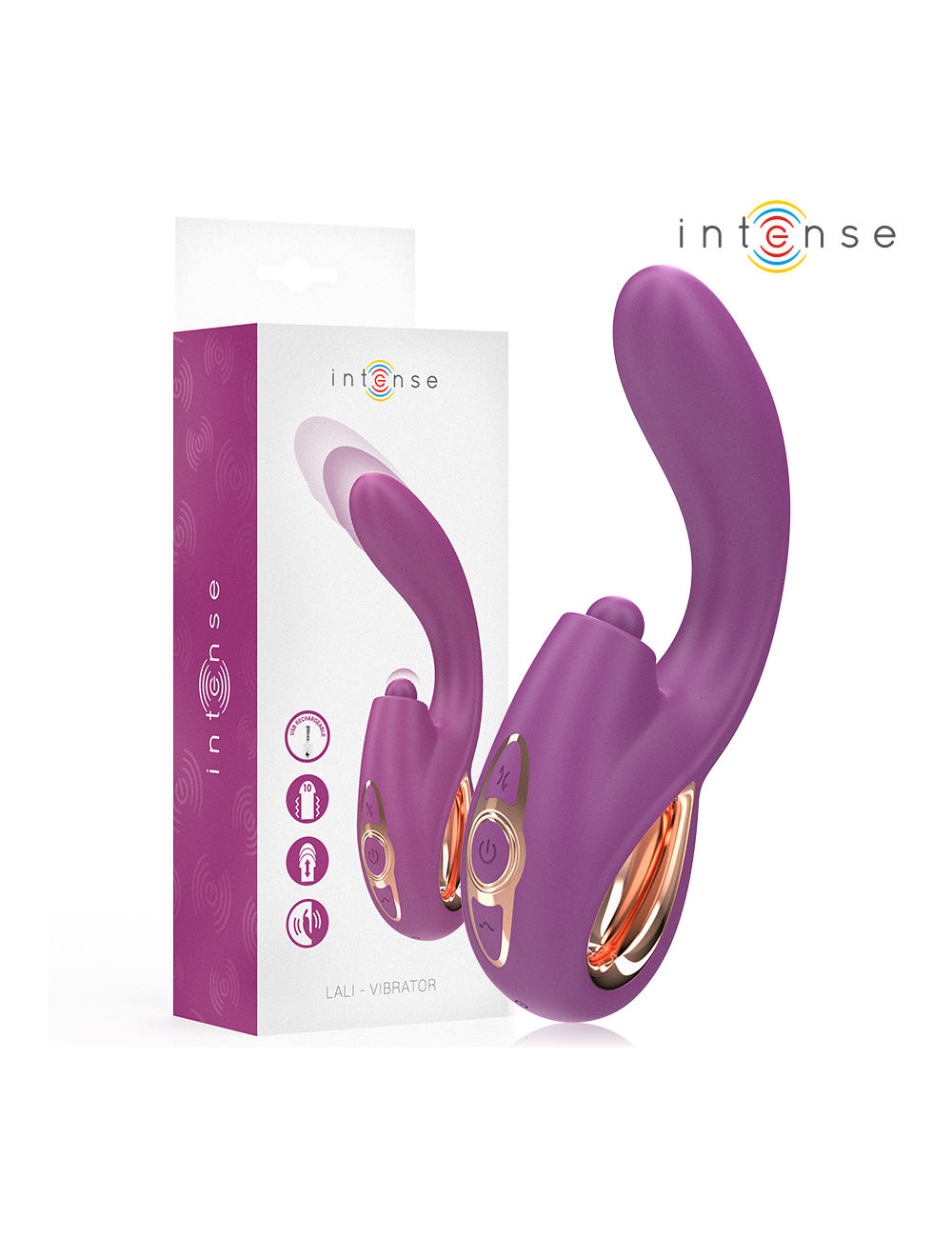 INTENSE - LALI VIBRADOR PUNTO G MULTIFUNCIÓN ESTIMULACIÓN & EMPUJE & VIBRACIÓN MORADO