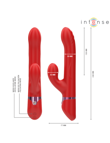 INTENSE - LELE VIBRADOR MULTIFUNCIÓN ROTATORIO & OSCILACIÓN & ESTIMULACIÓN ROJO
