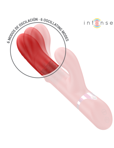 INTENSE - LELE VIBRADOR MULTIFUNCIÓN ROTATORIO & OSCILACIÓN & ESTIMULACIÓN ROJO