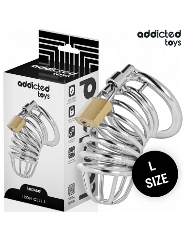 ADDICTED TOYS LOCKED - IRON CELL JAULA PARA PENE DE METAL 5 CM TALLA L