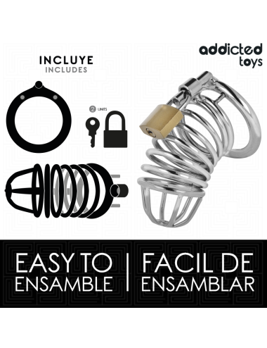 ADDICTED TOYS LOCKED - IRON CELL JAULA PARA PENE DE METAL 5 CM TALLA L
