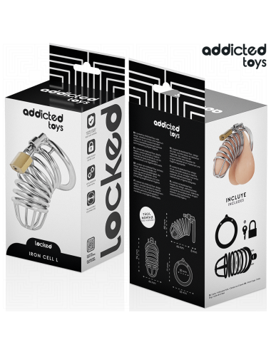 ADDICTED TOYS LOCKED - IRON CELL JAULA PARA PENE DE METAL 5 CM TALLA L