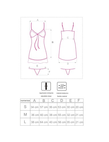 LIVCO CORSETTI FASHION - LUISE 1710 BABYDOLL + TANGA NEGRO L