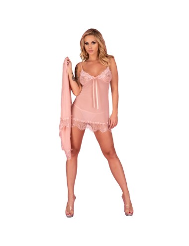 LIVCO CORSETTI FASHION - HYEONA 1710 BABYDOLL + TANGA ROSA XL