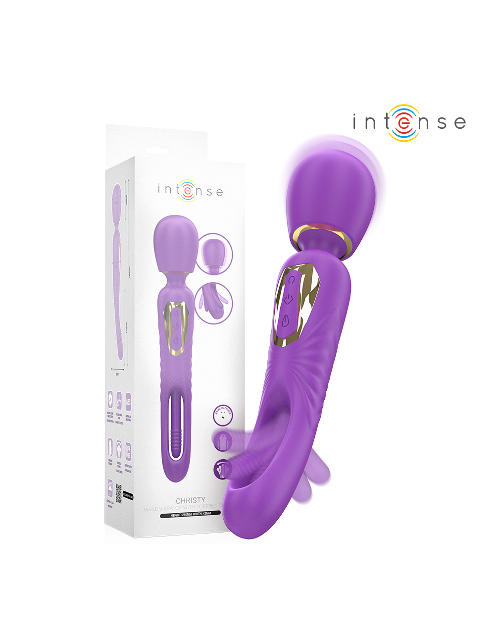INTENSE - CHRISTY VIBRADOR WAND CON LENGUA GIRATORIA