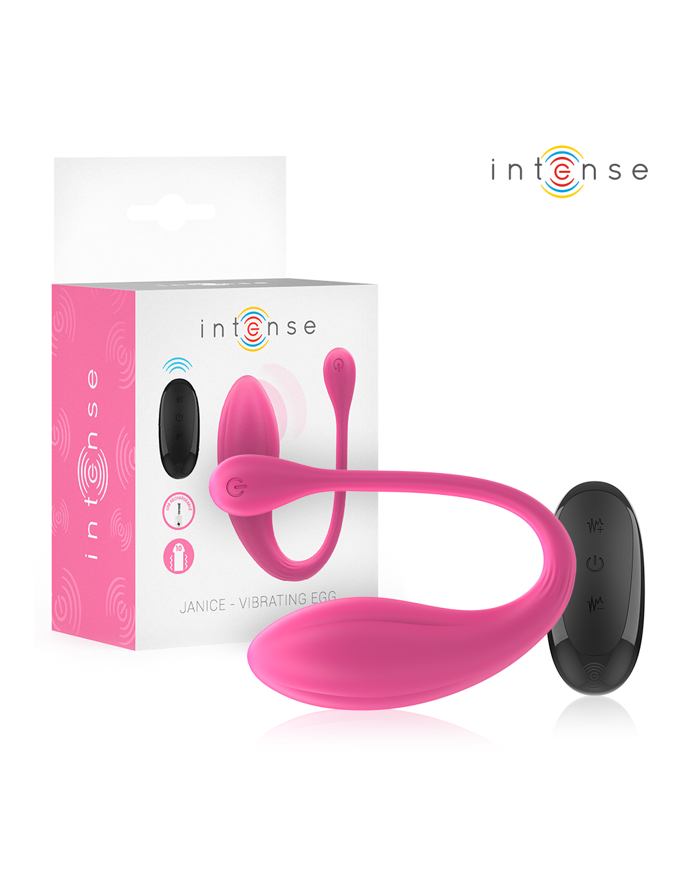 INTENSE - JANICE VIBRADOR U DOBLE ESTIMULACIÓN 10 VIBRACIONES ROSA CONTROL REMOTO
