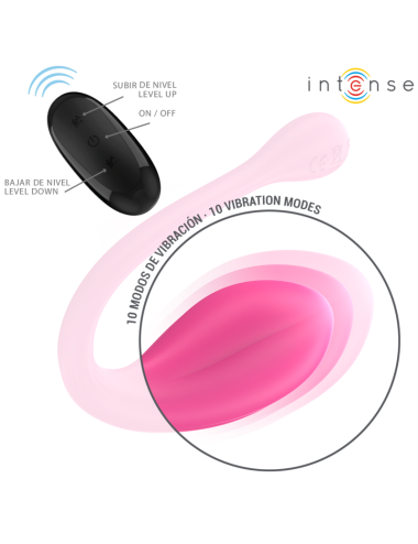 INTENSE - JANICE VIBRADOR U DOBLE ESTIMULACIÓN 10 VIBRACIONES ROSA CONTROL REMOTO