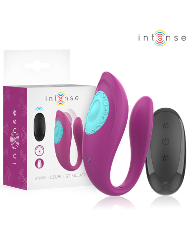 INTENSE - ANNIE ESTIMULADOR & VIBRADOR FORMA DE U MORADO CONTROL REMOTO