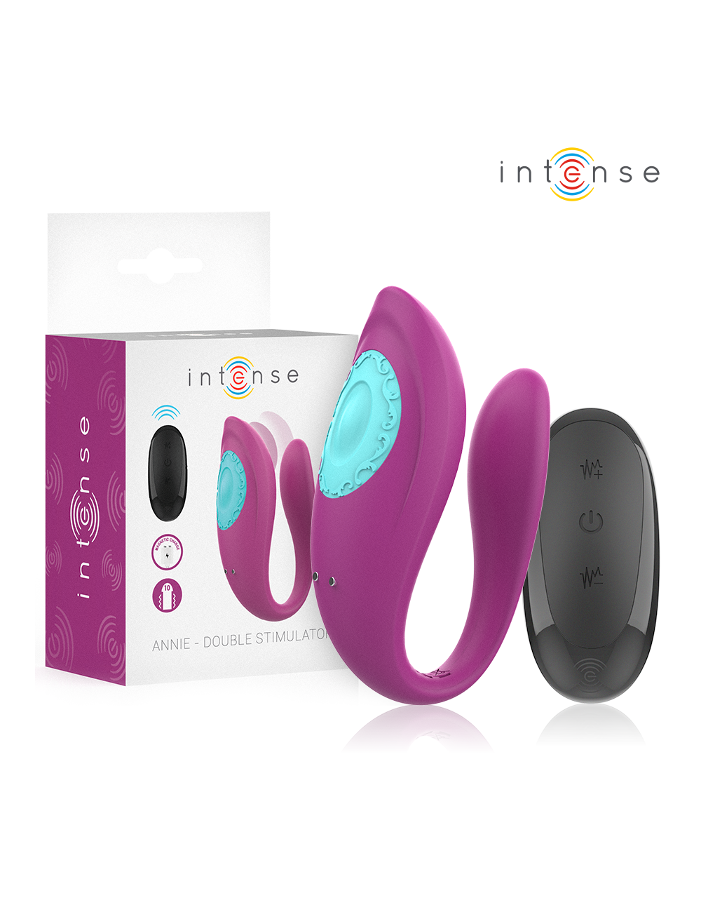 INTENSE - ANNIE ESTIMULADOR & VIBRADOR FORMA DE U MORADO CONTROL REMOTO INTENSE - ANNIE ESTIMULADOR & VIBRADOR FORMA DE U MORADO CONTROL REMOTO