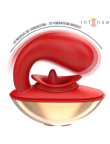 INTENSE - MARIAH VIBRADOR & ESTIMULADOR EN FORMA DE U 10 VIBRACIONES ROJO