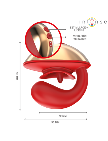 INTENSE - MARIAH VIBRADOR & ESTIMULADOR EN FORMA DE U 10 VIBRACIONES ROJO