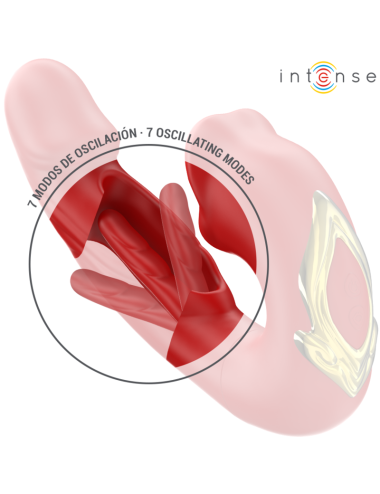 INTENSE - NATHY VIBRADOR DOBLE CON BOCA ESTIMULADORA MULTIFUNCIÓN ROJO