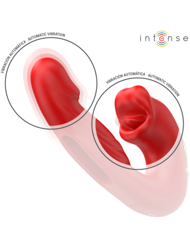 INTENSE - NATHY VIBRADOR DOBLE CON BOCA ESTIMULADORA MULTIFUNCIÓN ROJO