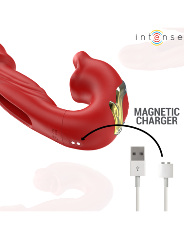 INTENSE - NATHY VIBRADOR DOBLE CON BOCA ESTIMULADORA MULTIFUNCIÓN ROJO