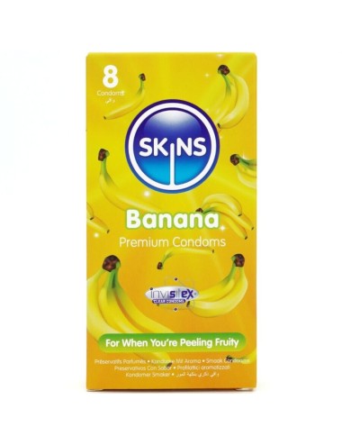 SKINS - PRESERVATIVOS PREMIUM SABOR PLÁTANO PACK 8