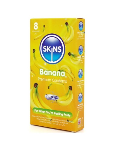 SKINS - PRESERVATIVOS PREMIUM SABOR PLÁTANO PACK 8