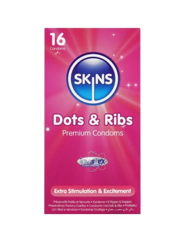 SKINS - DOTS & RIBS PRESERVATIVOS PREMIUM PACK 16