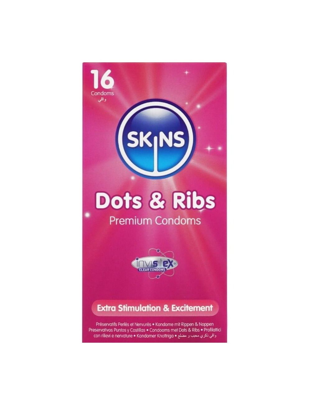 SKINS - DOTS & RIBS PRESERVATIVOS PREMIUM PACK 16 SKINS - DOTS & RIBS PRESERVATIVOS PREMIUM PACK 16