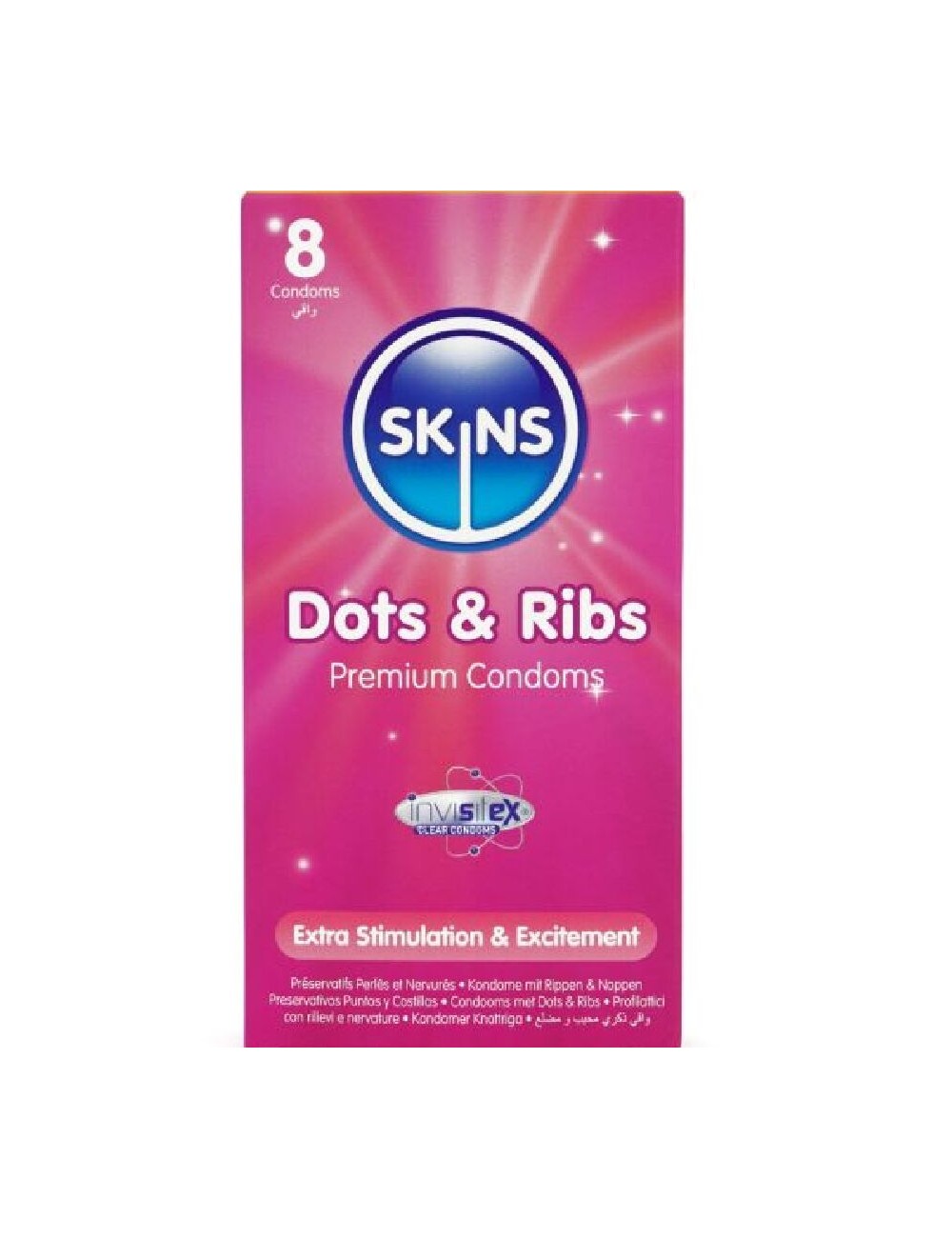 SKINS - DOTS & RIBS PRESERVATIVOS PREMIUM PACK 8 SKINS - DOTS & RIBS PRESERVATIVOS PREMIUM PACK 8