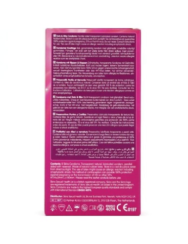 SKINS - DOTS & RIBS PRESERVATIVOS PREMIUM PACK 8