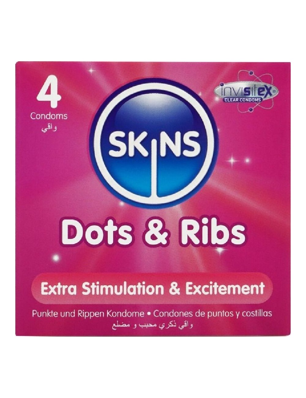 SKINS - DOTS & RIBS PRESERVATIVOS PREMIUM PACK 4 SKINS - DOTS & RIBS PRESERVATIVOS PREMIUM PACK 4