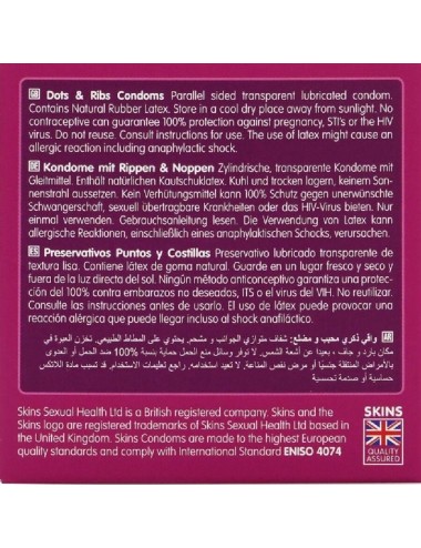 SKINS - DOTS & RIBS PRESERVATIVOS PREMIUM PACK 4