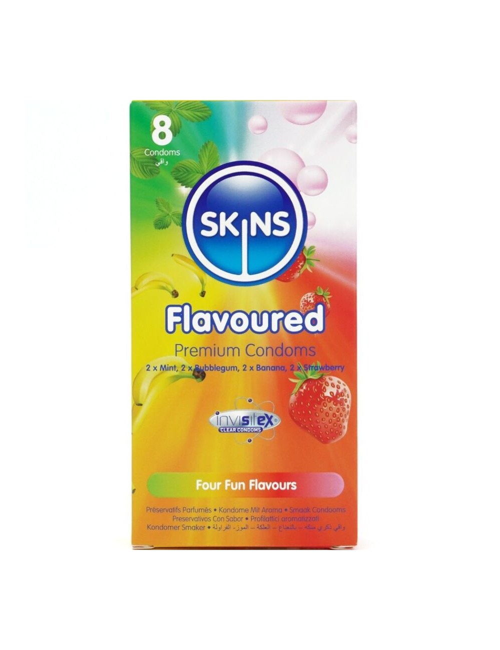 SKINS - MULTI SABORES PRESERVATIVOS PREMIUM PACK 8 SKINS - MULTI SABORES PRESERVATIVOS PREMIUM PACK 8