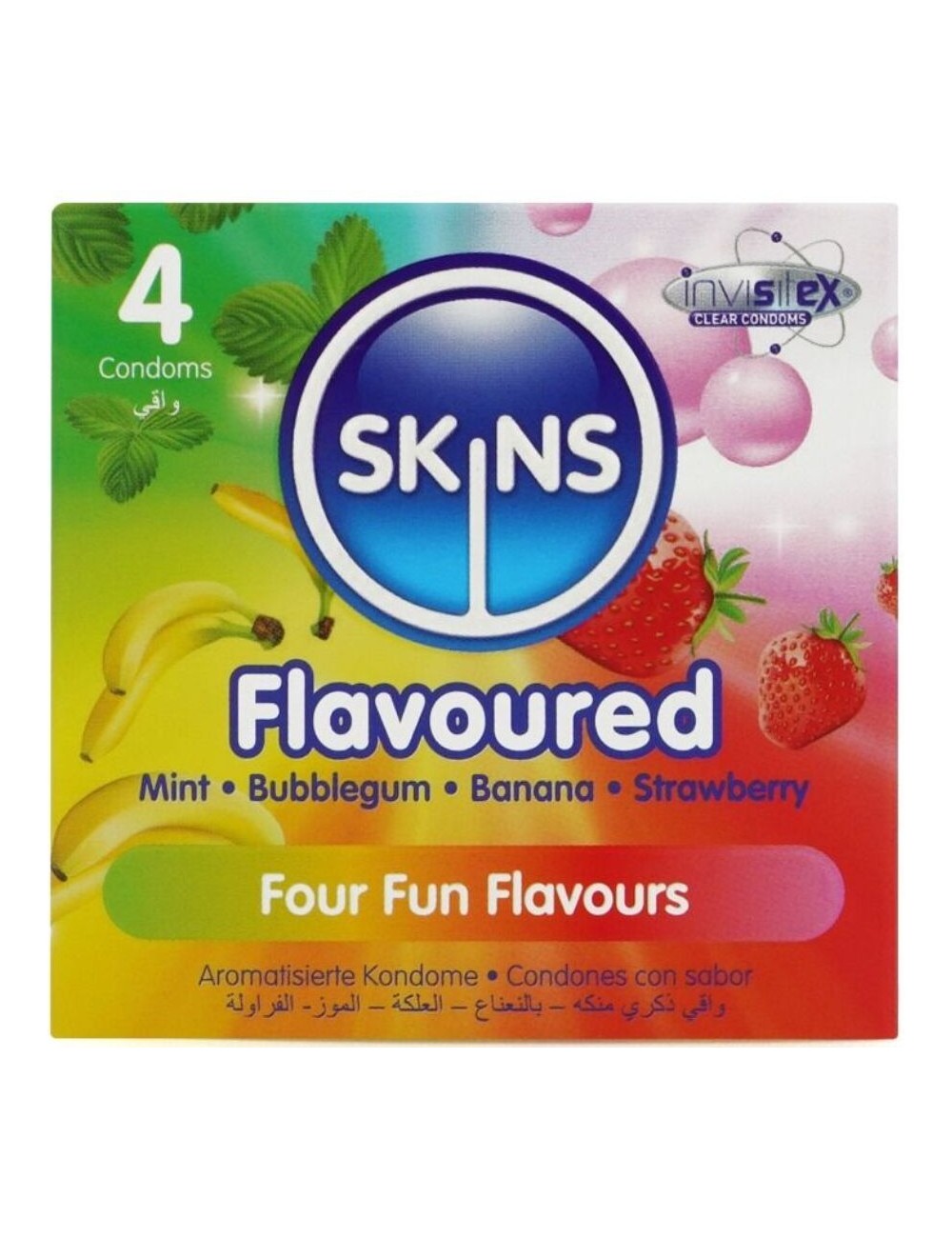 SKINS - MULTI SABORES PRESERVATIVOS PREMIUM PACK 4 SKINS - MULTI SABORES PRESERVATIVOS PREMIUM PACK 4