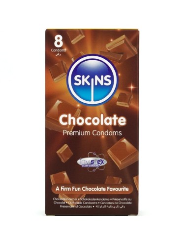 SKINS - PRESERVATIVOS PREMIUM SABOR CHOCOLATE PACK 8